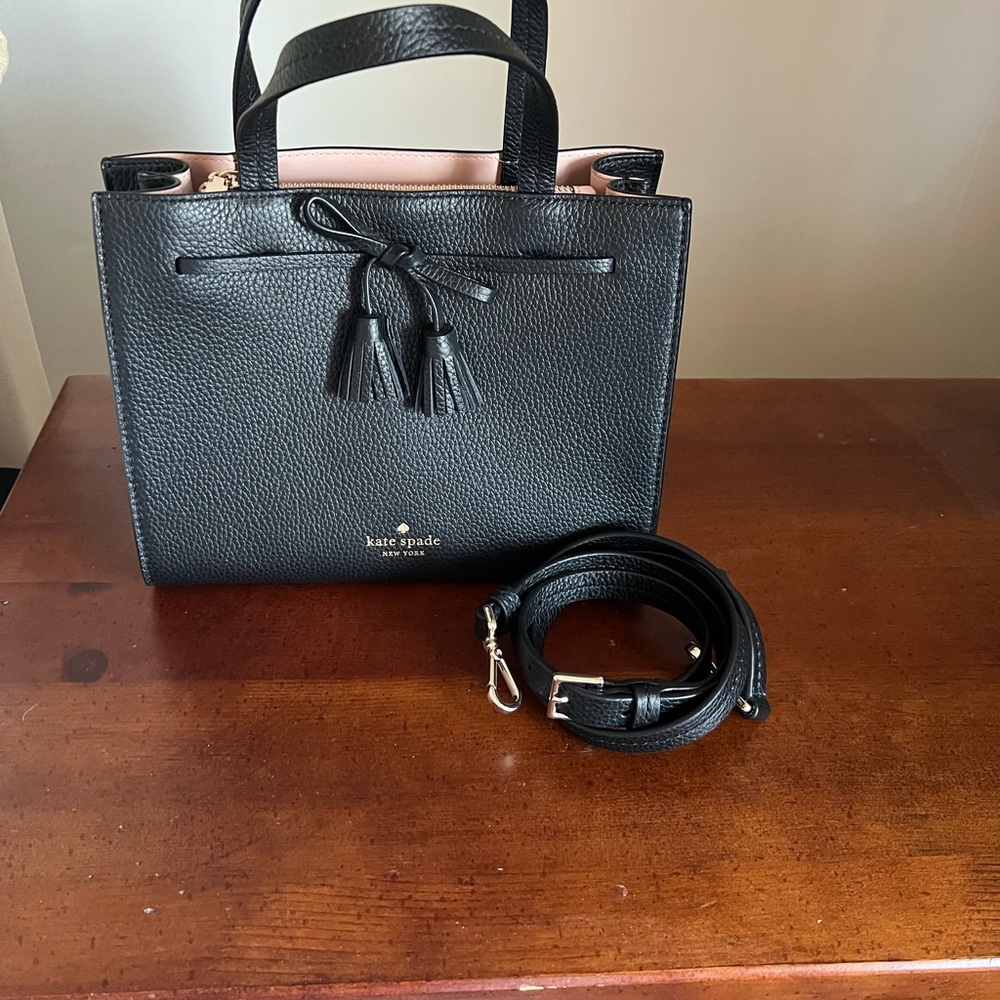 Kate Spade Black Satchel with Tassel Accents